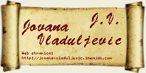 Jovana Vladuljević vizit kartica